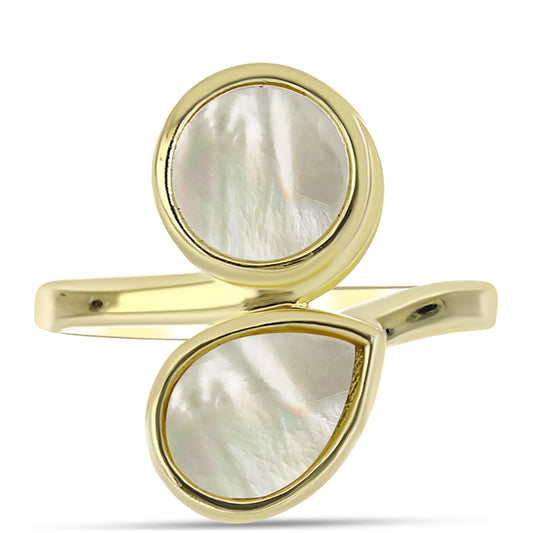 Inel din Argint 925 Placat cu Aur ( 3.73 grame ) cu Sidef 2.99 Carate