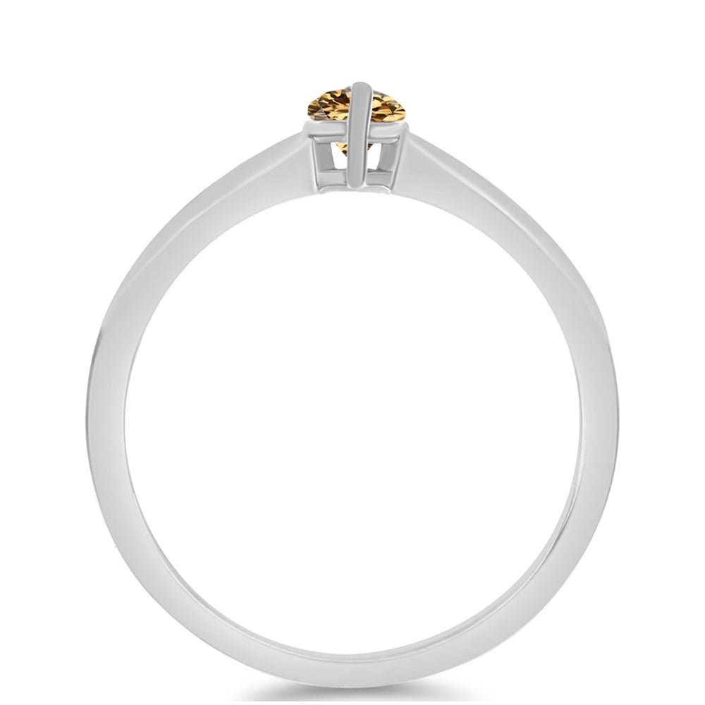 Inel din Argint 925 ( 1.64 grame ) cu Moissanite Șampanie 0.53 Carate