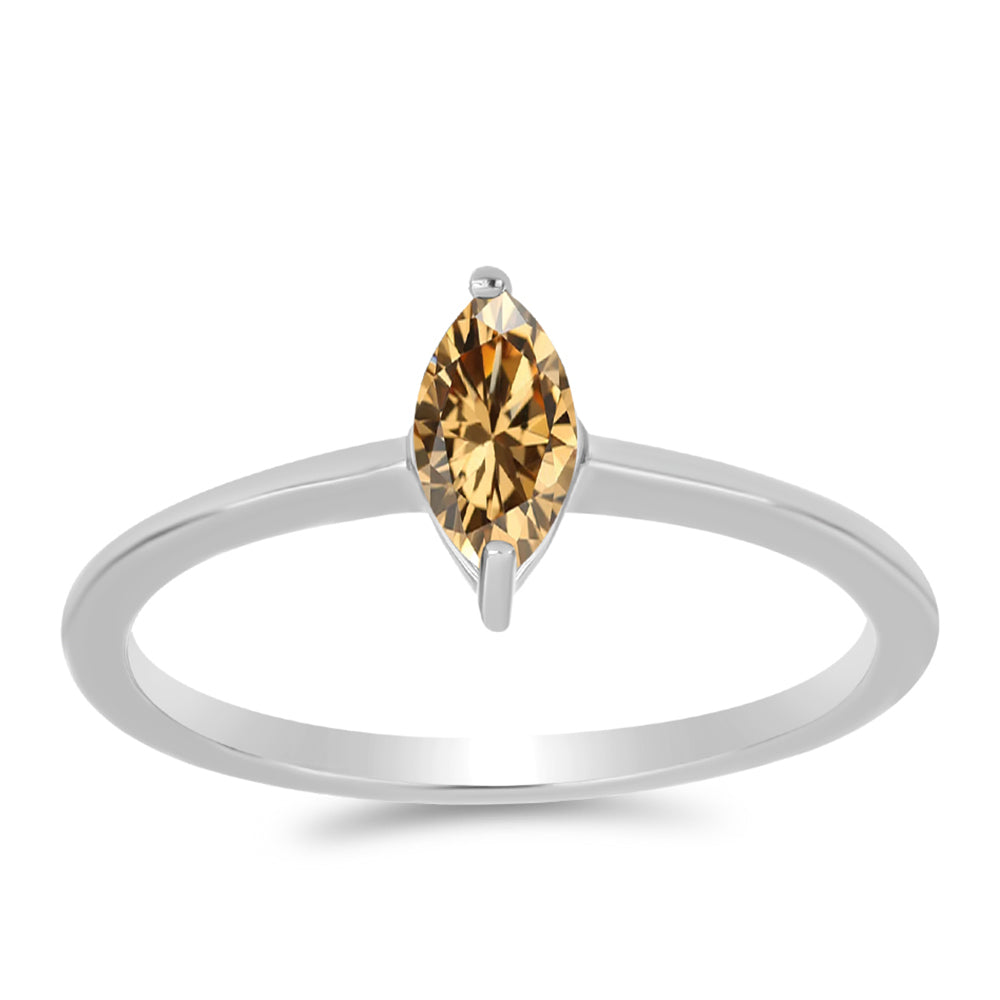 Inel din Argint 925 ( 1.64 grame ) cu Moissanite Șampanie 0.53 Carate