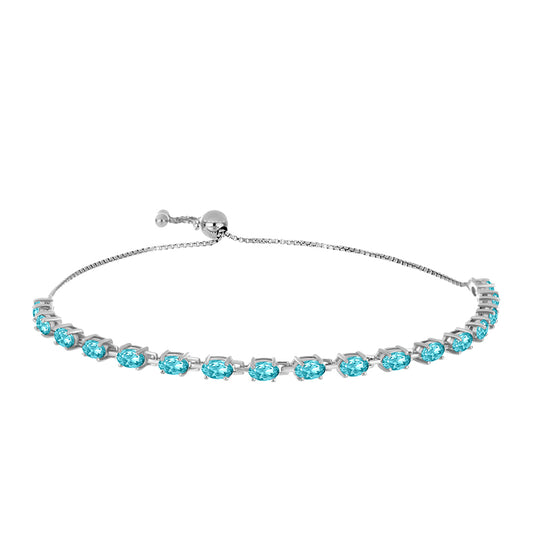 Brățară din Argint 925 ( 5.56 grame ) cu Cuarț Paraiba 3.18 Carate