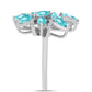 Inel din Argint 925 ( 5.32 grame ) cu Cuarț Paraiba și Topaz Alb 2.18 Carate