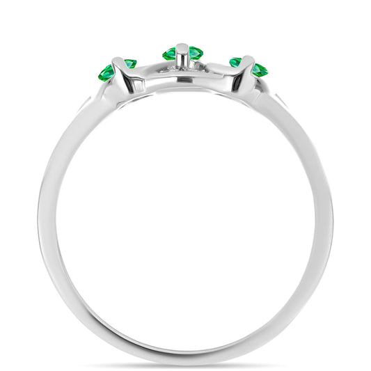 Inel din Argint 925 ( 2.82 grame ) cu Granat Kijani și Topaz Alb 0.57 Carate