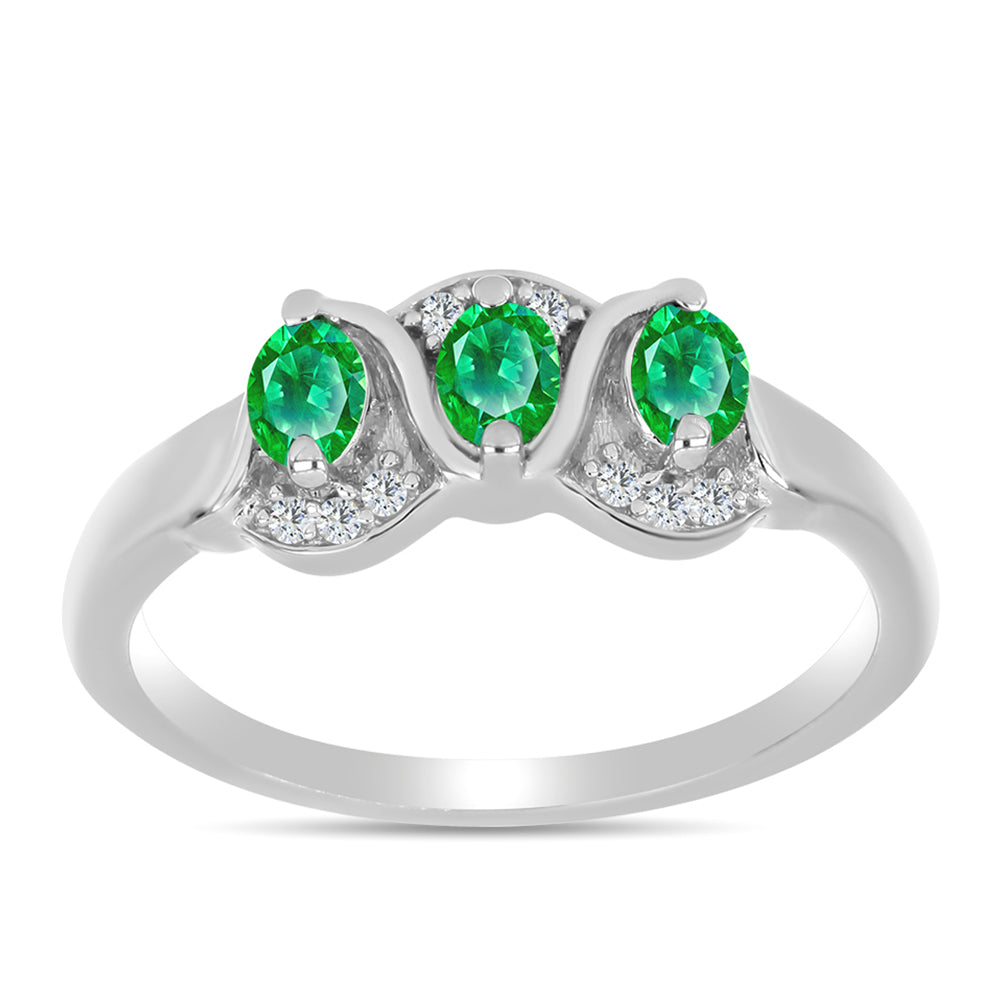 Inel din Argint 925 ( 2.82 grame ) cu Granat Kijani și Topaz Alb 0.57 Carate