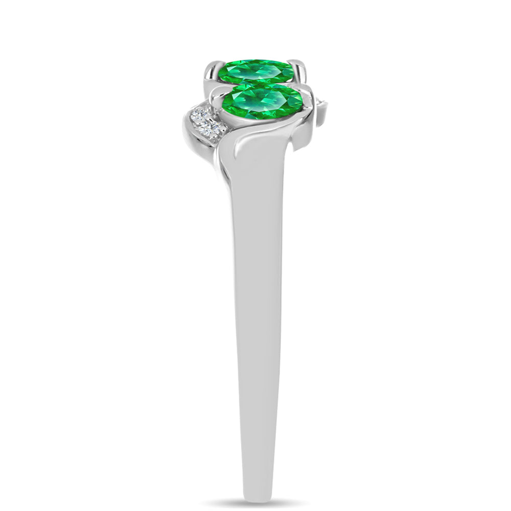 Inel din Argint 925 ( 2.82 grame ) cu Granat Kijani și Topaz Alb 0.57 Carate 4 