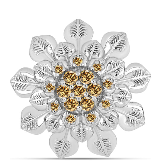 Broşă din Argint 925 ( 4.53 grame ) cu Moissanite Șampanie 0.32 Carate