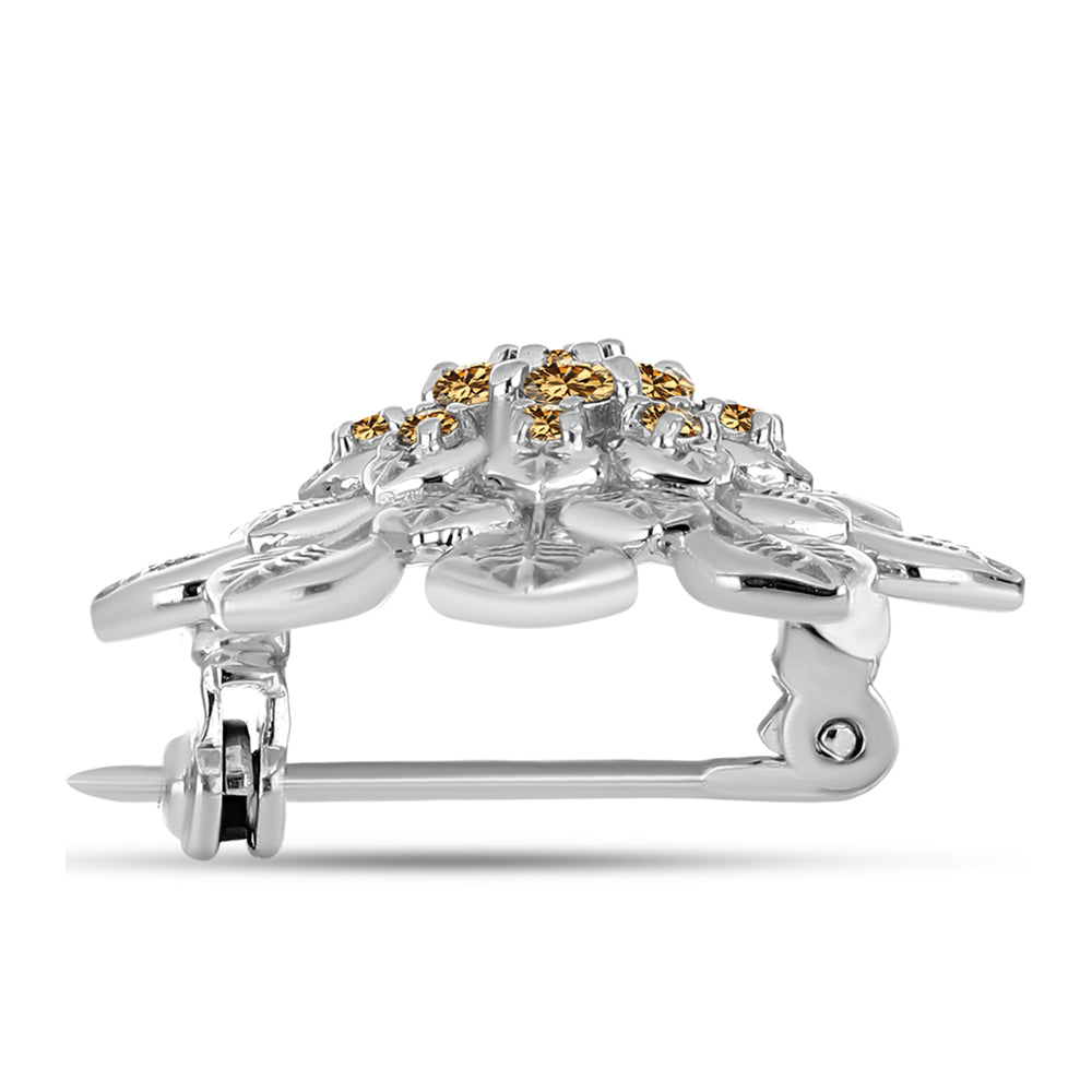 Broşă din Argint 925 ( 4.53 grame ) cu Moissanite Șampanie 0.32 Carate 2 
