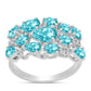 Inel din Argint 925 ( 4.1 grame ) cu Cuarț Paraiba și Topaz Alb 2.52 Carate