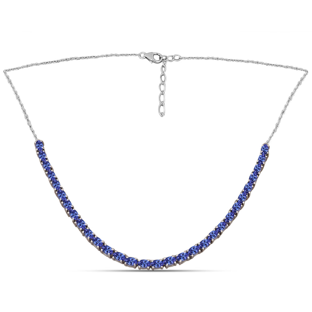 Colier din Argint 925 ( 8.95 grame ) cu Tanzanit AAA 6.74 Carate 1 