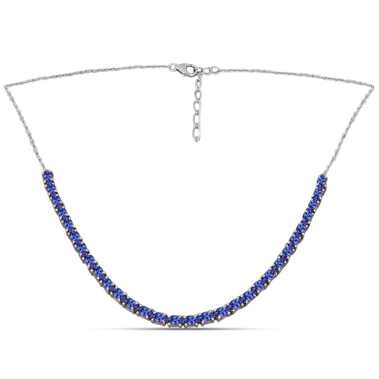 Colier din Argint 925 ( 8.95 grame ) cu Tanzanit AAA 6.74 Carate
