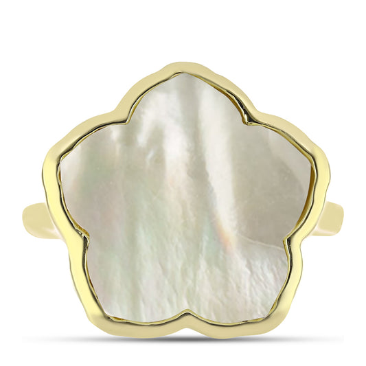 Inel din Argint 925 Placat cu Aur ( 3.56 grame ) cu Sidef 5.01 Carate