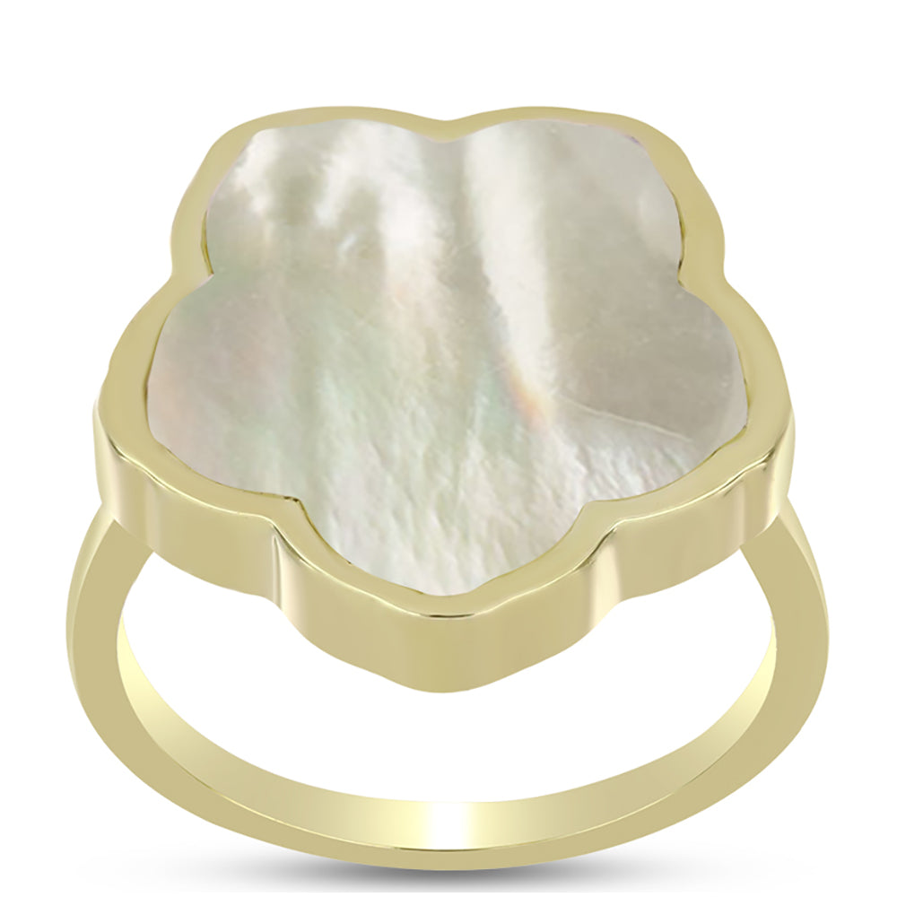 Inel din Argint 925 Placat cu Aur ( 3.56 grame ) cu Sidef 5.01 Carate 3 
