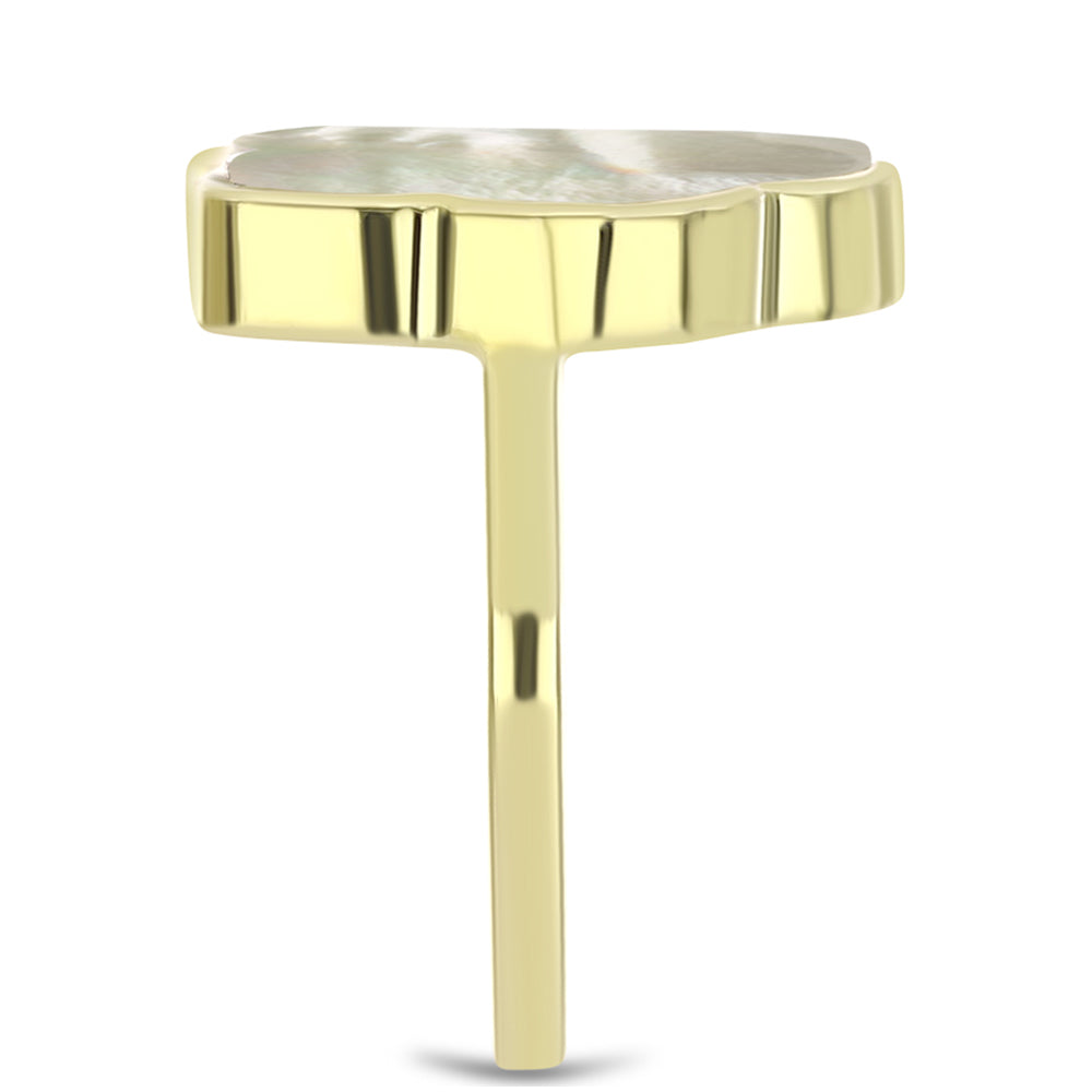 Inel din Argint 925 Placat cu Aur ( 3.56 grame ) cu Sidef 5.01 Carate 4 