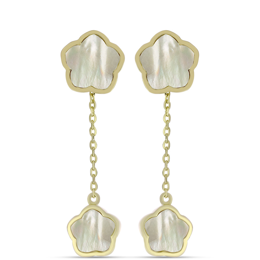 Cercei din Argint 925 Placat cu Aur ( 4.6 grame ) cu Sidef 6.14 Carate