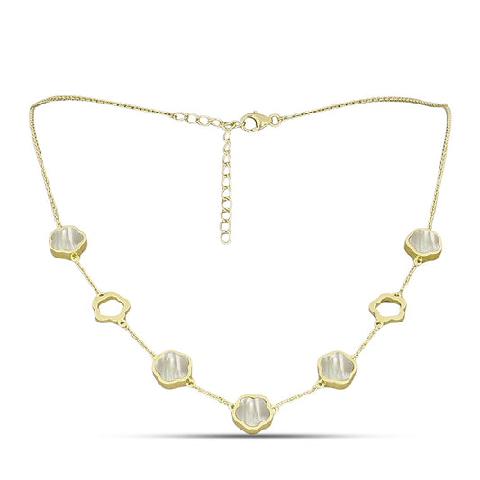 Colier din Argint 925 Placat cu Aur ( 7.26 grame ) cu Sidef 6.89 Carate