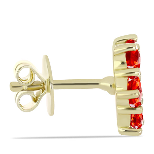 Cercei din Argint 925 Placat cu Aur ( 2.24 grame ) cu Opal Etiopian Lega Dembi Roșu și Topaz Alb 0.84 Carate