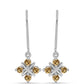 Cercei din Argint 925 ( 2.3 grame ) cu Moissanite Șampanie 0.5 Carate