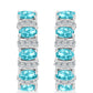 Cercei din Argint 925 ( 5.41 grame ) cu Cuarț Paraiba și Topaz Alb 2.45 Carate