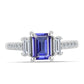 Inel din Argint 925 ( 2.19 grame ) cu Tanzanit AAA și Topaz Alb 1.34 Carate