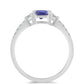 Inel din Argint 925 ( 2.19 grame ) cu Tanzanit AAA și Topaz Alb 1.34 Carate