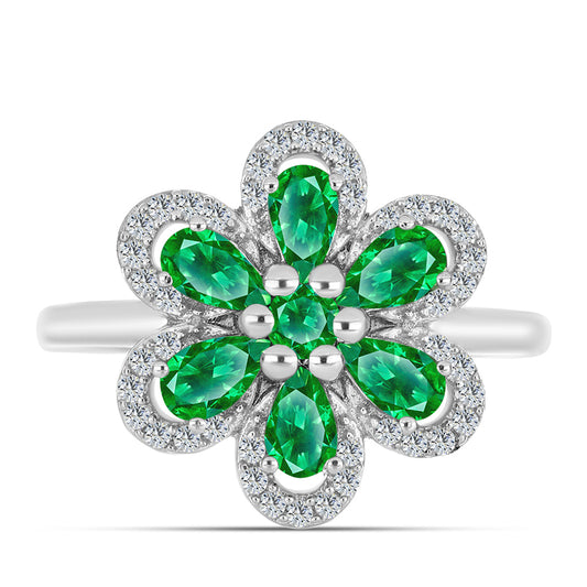 Inel din Argint 925 ( 3.23 grame ) cu Granat Kijani 1.59 Carate