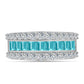 Inel din Argint 925 ( 4.92 grame ) cu Cuarț Paraiba și Topaz Alb 2.54 Carate