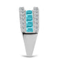 Inel din Argint 925 ( 4.92 grame ) cu Cuarț Paraiba și Topaz Alb 2.54 Carate
