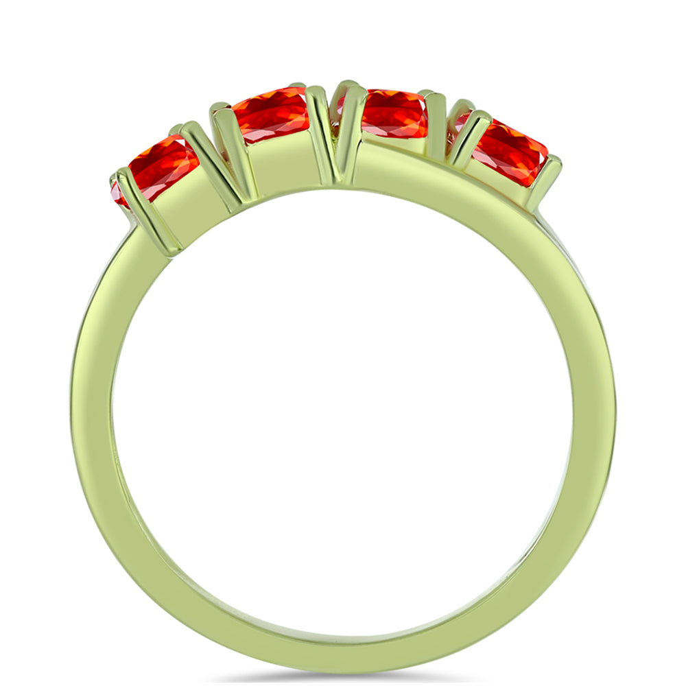 Inel din Argint 925 Placat cu Aur ( 2.18 grame ) cu Opal Etiopian Lega Dembi Roșu 0.65 Carate