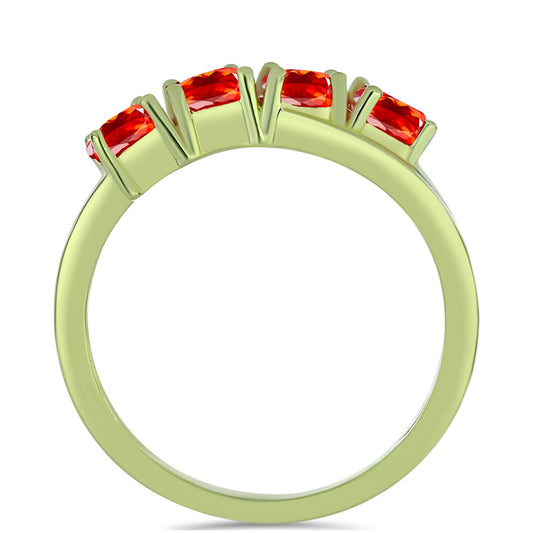 Inel din Argint 925 Placat cu Aur ( 2.18 grame ) cu Opal Etiopian Lega Dembi Roșu 0.65 Carate