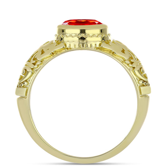 Inel din Argint 925 Placat cu Aur ( 4.6 grame ) cu Opal Etiopian Lega Dembi Roșu 0.79 Carate