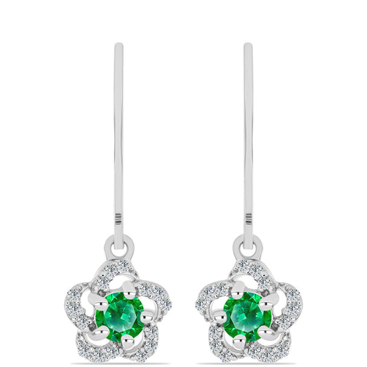 Cercei din Argint 925 ( 1.92 grame ) cu Granat Kijani și Topaz Alb 0.69 Carate