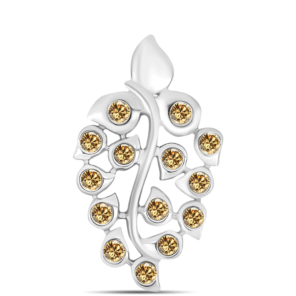 Pandantiv din Argint 925 ( 1.9 grame ) cu Moissanite Șampanie 0.35 Carate 1 