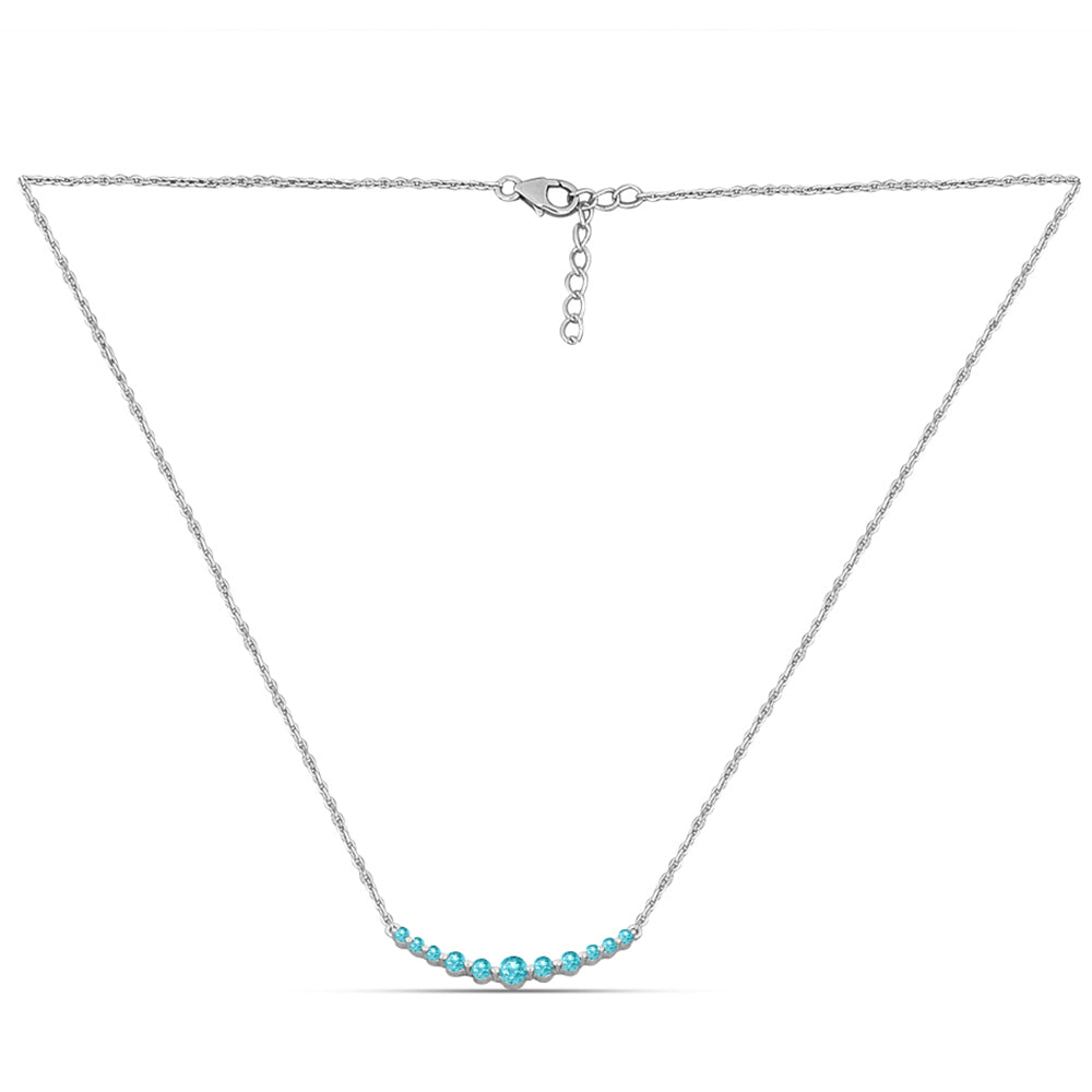 Colier din Argint 925 ( 3.56 grame ) cu Cuarț Paraiba 0.82 Carate 1 