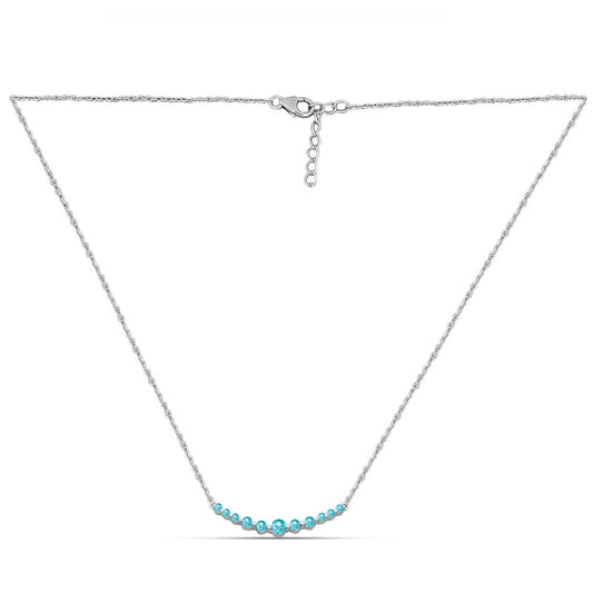 Colier din Argint 925 ( 3.56 grame ) cu Cuarț Paraiba 0.82 Carate