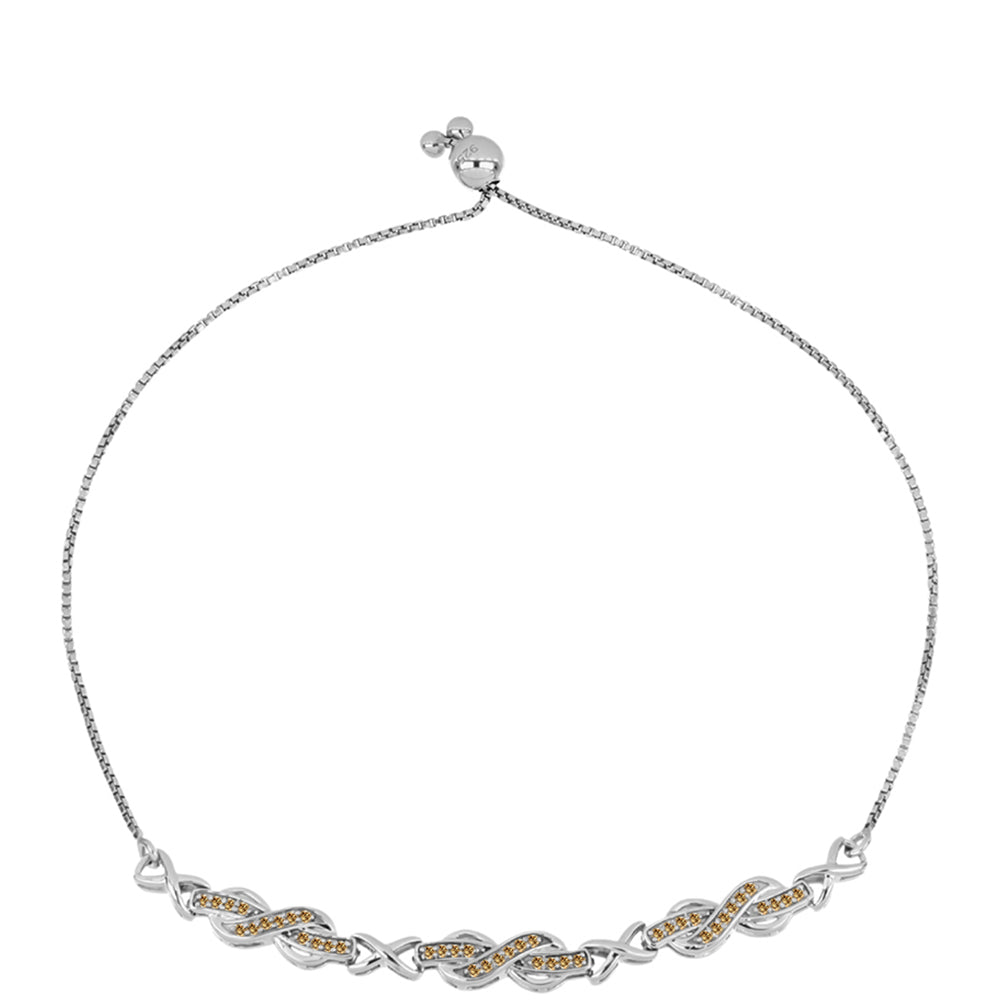 Brățară din Argint 925 ( 5.5 grame ) cu Moissanite Șampanie 0.25 Carate