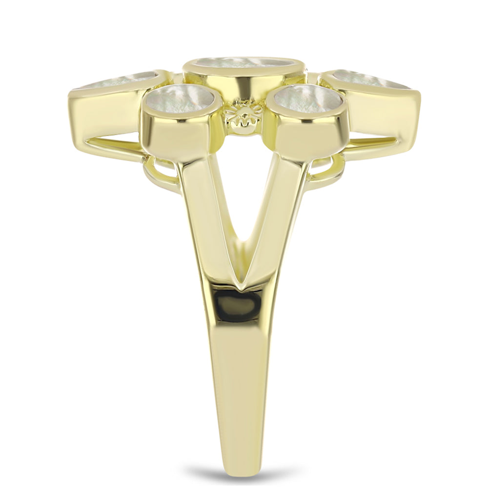 Inel din Argint 925 Placat cu Aur ( 5.12 grame ) cu Sidef 3.46 Carate 4 