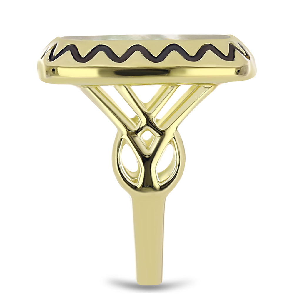 Inel din Argint 925 Placat cu Aur ( 6.21 grame ) cu Sidef 6.46 Carate 4 