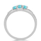 Inel din Argint 925 ( 4.04 grame ) cu Cuarț Paraiba și Topaz Alb 2 Carate