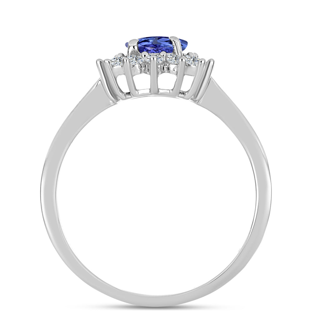Inel din Argint 925 ( 2.54 grame ) cu Tanzanit AAA și Topaz Alb 1.57 Carate 2 
