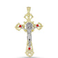 Cruce Pandantiv din Argint 925 Placat cu Aur de 2 tonuri ( 4.4 grame ) cu Opal Etiopian Lega Dembi Roșu 0.07 Carate