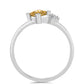 Inel din Argint 925 ( 1.85 grame ) cu Moissanite Șampanie și Topaz Alb 0.42 Carate