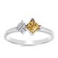 Inel din Argint 925 ( 1.85 grame ) cu Moissanite Șampanie și Topaz Alb 0.42 Carate