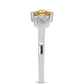 Inel din Argint 925 ( 1.85 grame ) cu Moissanite Șampanie și Topaz Alb 0.42 Carate