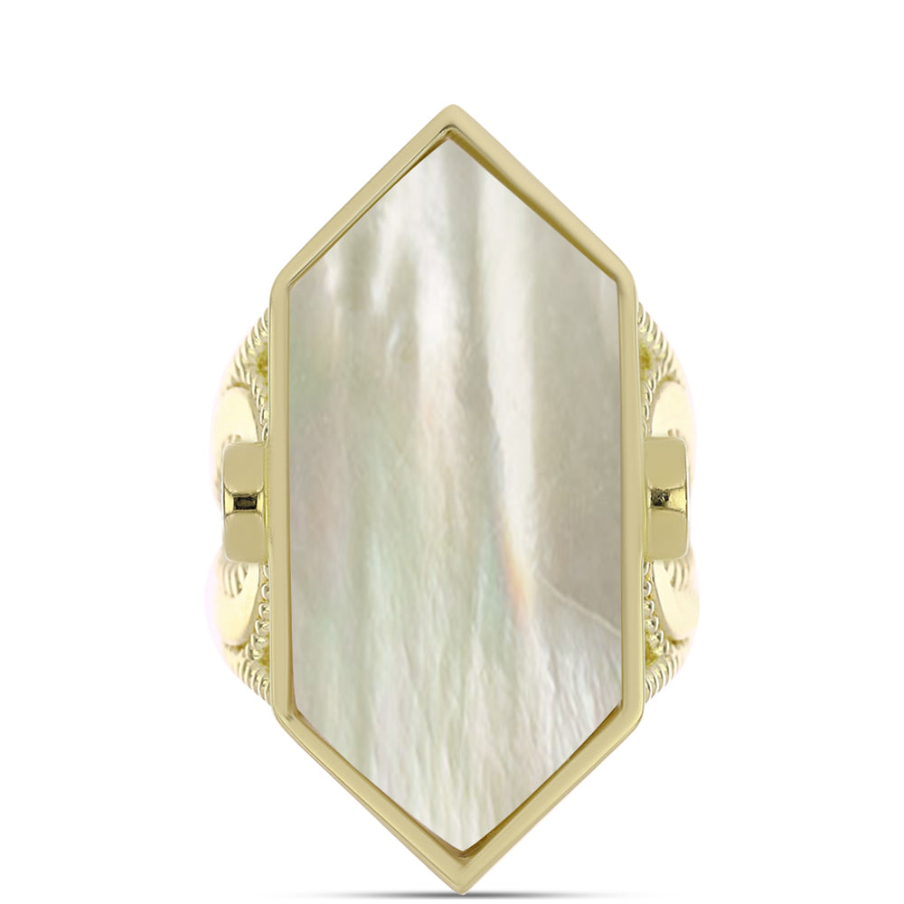 Inel din Argint 925 Placat cu Aur ( 7.77 grame ) cu Sidef 9.03 Carate