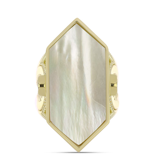 Inel din Argint 925 Placat cu Aur ( 7.77 grame ) cu Sidef 9.03 Carate