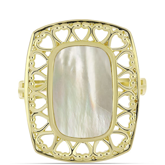 Inel din Argint 925 Placat cu Aur ( 6.28 grame ) cu Sidef 4.63 Carate