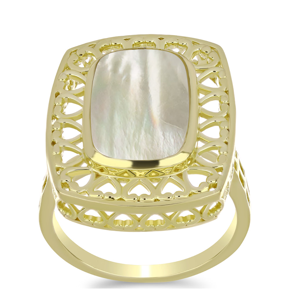 Inel din Argint 925 Placat cu Aur ( 6.28 grame ) cu Sidef 4.63 Carate 3 