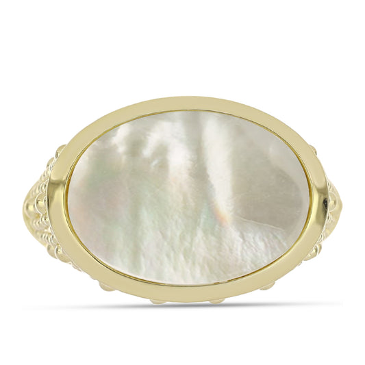 Inel din Argint 925 Placat cu Aur ( 4.79 grame ) cu Sidef 4.24 Carate