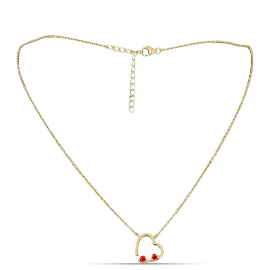 Colier din Argint 925 Placat cu Aur ( 3.1 grame ) cu Opal Etiopian Lega Dembi Roșu 0.13 Carate