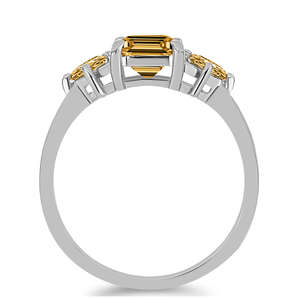 Inel din Argint 925 ( 2.26 grame ) cu Moissanite Șampanie 1.91 Carate