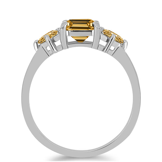 Inel din Argint 925 ( 2.26 grame ) cu Moissanite Șampanie 1.91 Carate